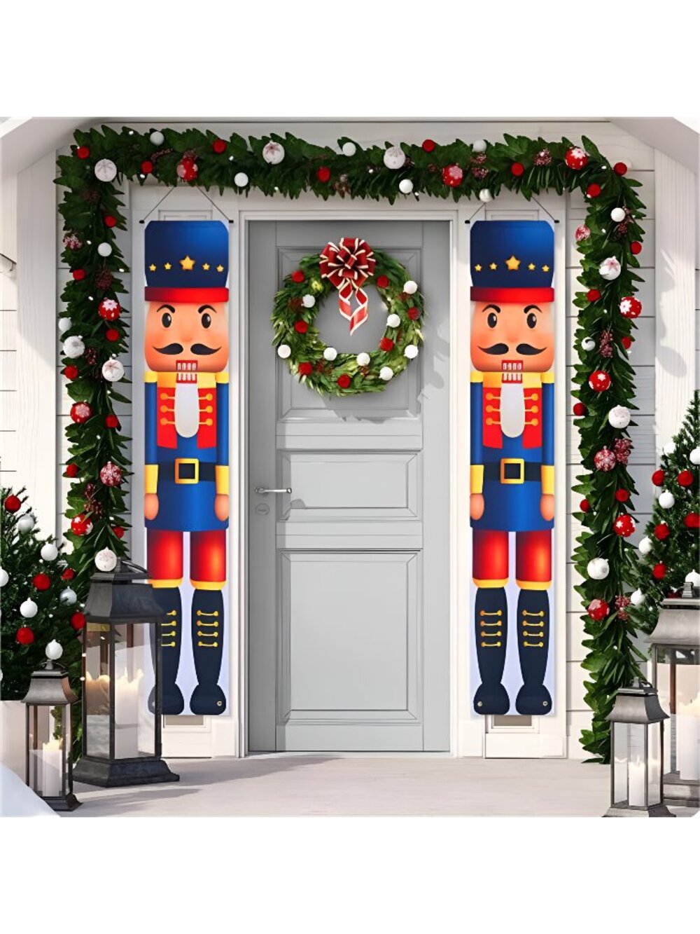 Nutcracker Christmas Decorations, Nutcracker Porch Signs 11.8 x 70.8 in